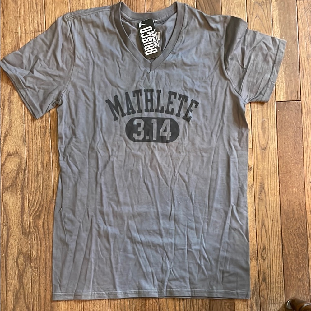 NWT Brisco Mathlete 3.14 Gray Short Sleeve Tee